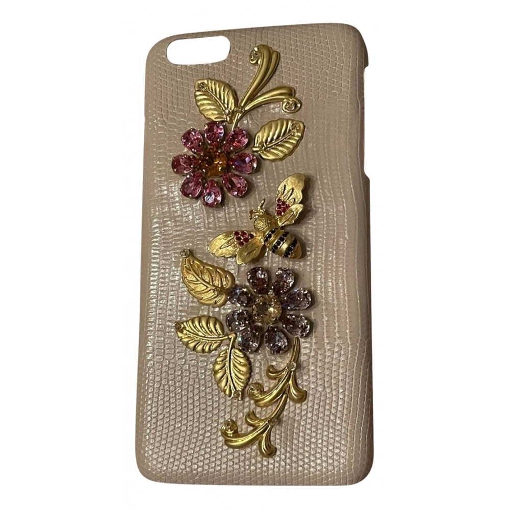 Dolce & Gabbana Tan Gold Floral iPhone Case